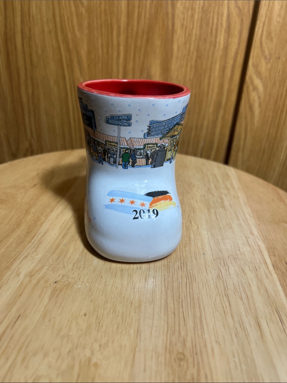 White Ceramic Decorative Vase with Red Interior - Home Art Ceramics